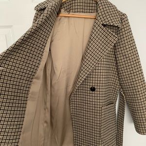 & Other Stories- Belted Houndstooth Wool Coat
